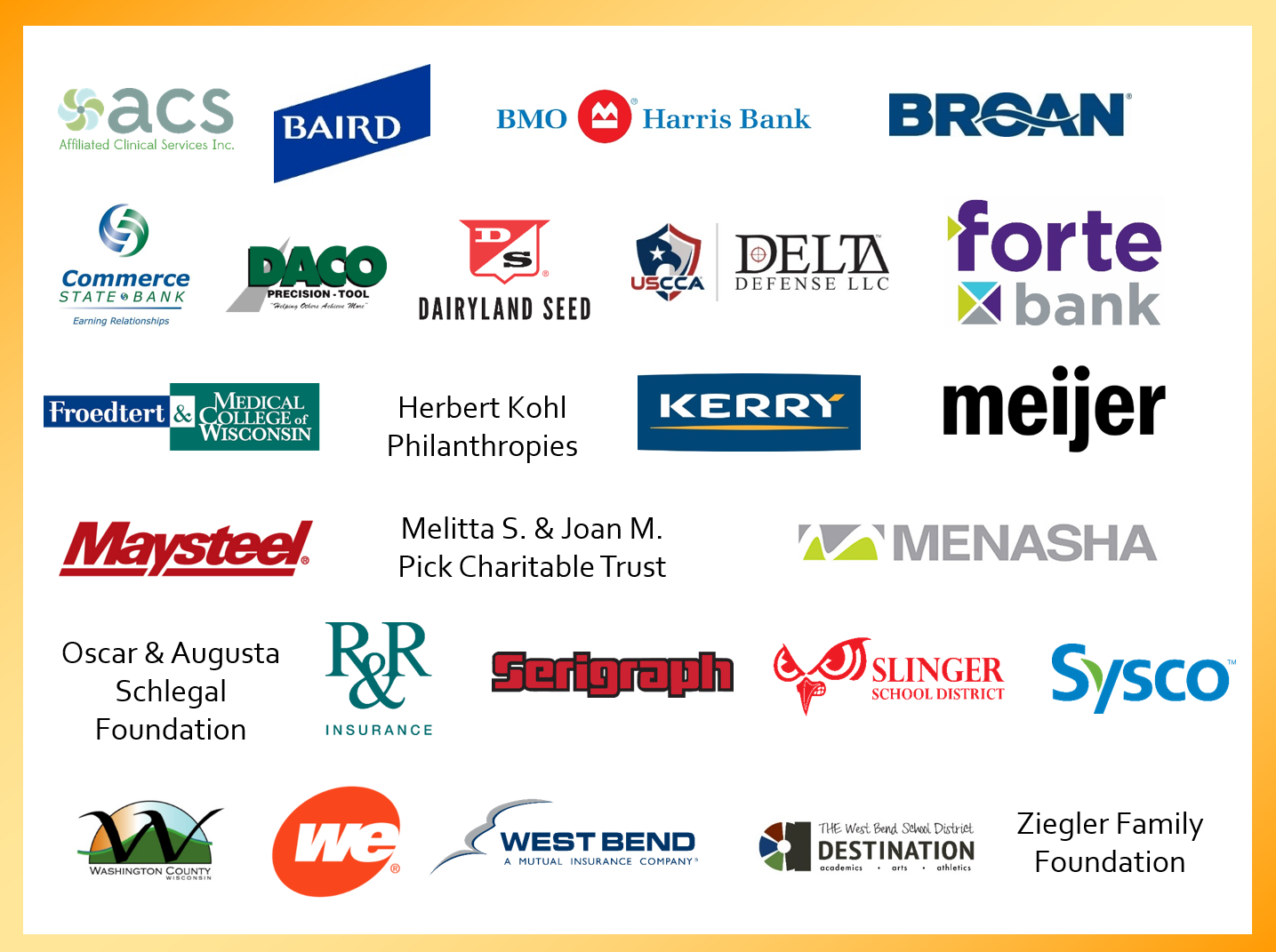 Image of the companies that donated $10,000 or more to the United way campaign.
