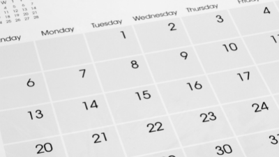 Image of a calendar page