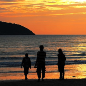 Photo of beach at sunset