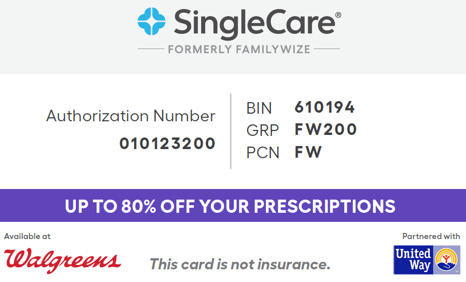 SingleCare discount card