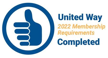 A graphic logo depicting that the 2022 United Way Membership Requirements Completed